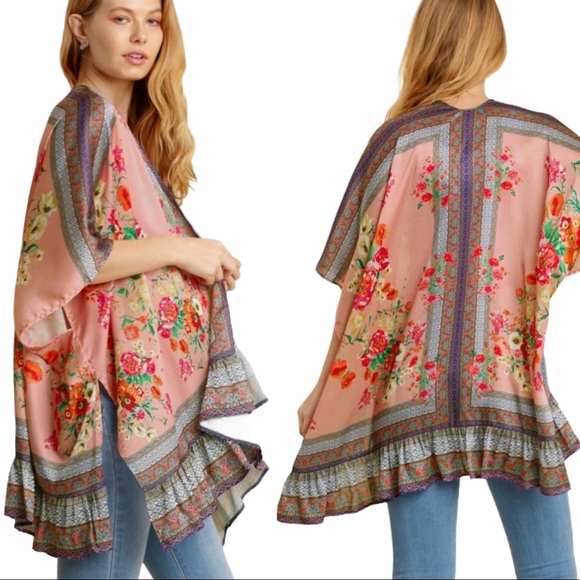 Umgee NWT Boutique Kimono Cardigan S-2X - Picture 5 of 14